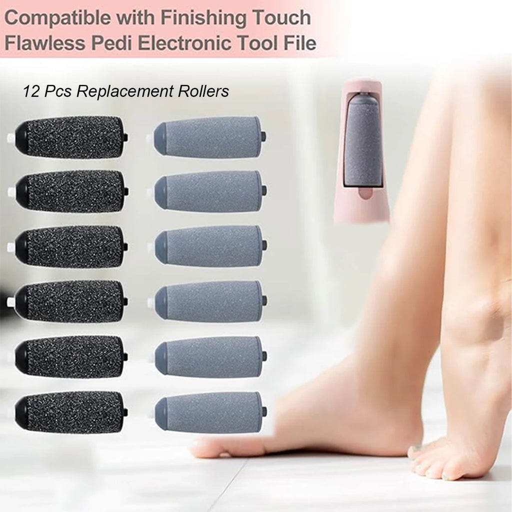 12-Pack Replacement Grinding Wheels, Suitable for Finishing Touch Flawless Pedi Electric Pedicure Tool Replacement Grinding Heads, (No. 6 Coarse Grinding Wheel + No. 6 Fine Grinding Wheel)