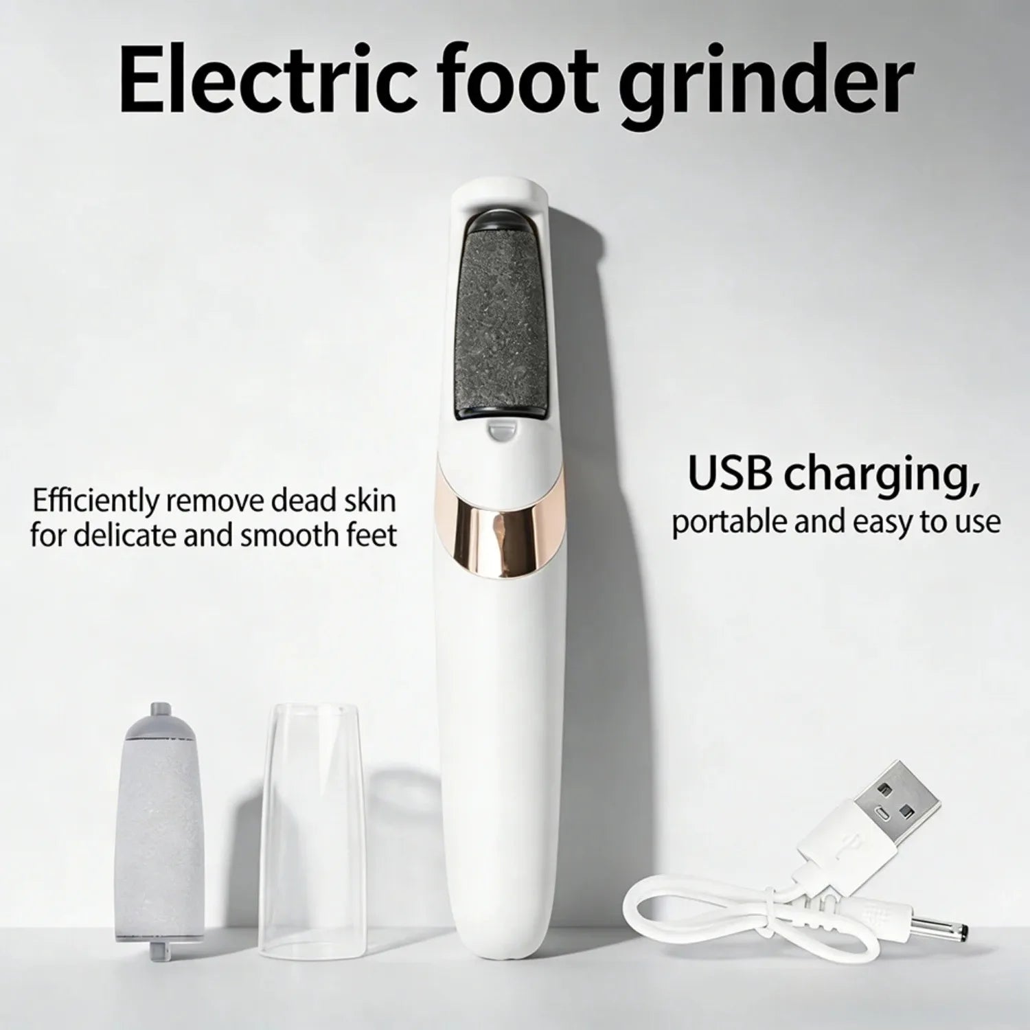 Cordless Rechargeable Electric Callus Remover, Foot File for Dry Coarse Skin Removal on Heels, for Women & Men